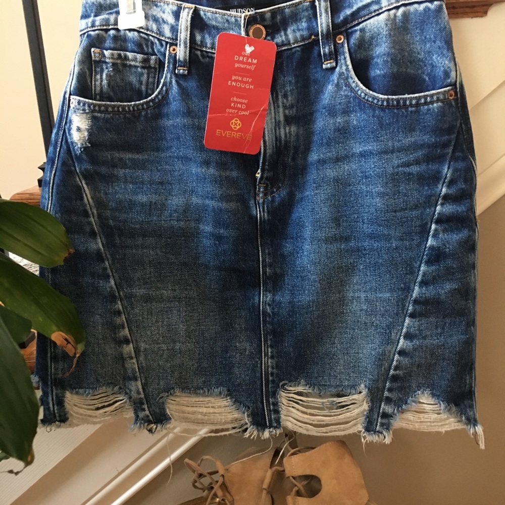 Hudson lulu destructed jeans skirt